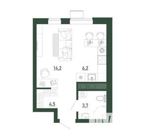 Студия квартира, строящийся дом, 29м2, 4/13 этаж