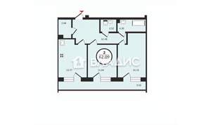 2-к квартира, вторичка, 57м2, 4/9 этаж