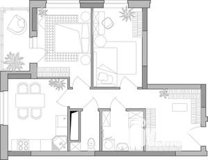 2-к квартира, строящийся дом, 54м2, 13/25 этаж