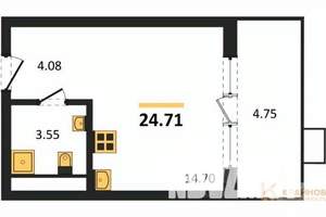 Студия квартира, вторичка, 25м2, 4/21 этаж
