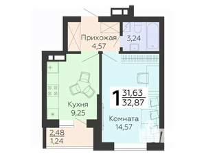 1-к квартира, вторичка, 33м2, 18/18 этаж