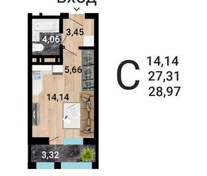 Студия квартира, строящийся дом, 30м2, 3/31 этаж