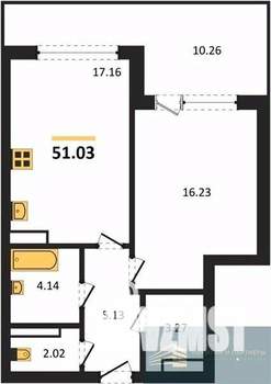1-к квартира, вторичка, 51м2, 10/23 этаж