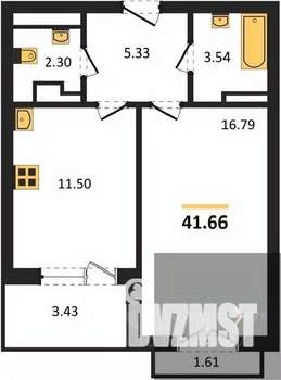 1-к квартира, вторичка, 44м2, 11/18 этаж