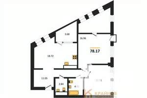 2-к квартира, сданный дом, 78м2, 4/21 этаж