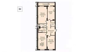 3-к квартира, вторичка, 97м2, 3/25 этаж