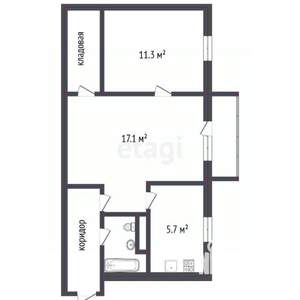 2-к квартира, вторичка, 46м2, 2/5 этаж