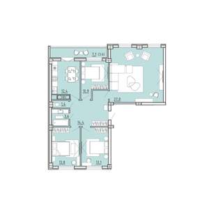 4-к квартира, вторичка, 110м2, 5/15 этаж