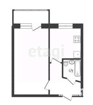 1-к квартира, вторичка, 29м2, 3/5 этаж