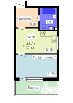 1-к квартира, вторичка, 37м2, 2/16 этаж