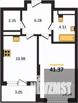 1-к квартира, вторичка, 41м2, 13/22 этаж