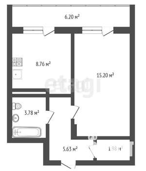 1-к квартира, вторичка, 35м2, 15/18 этаж