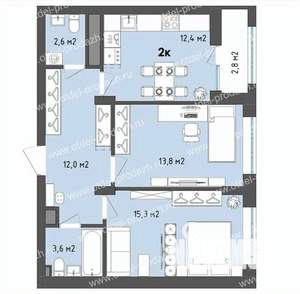 2-к квартира, строящийся дом, 61м2, 7/13 этаж