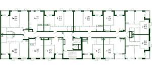 2-к квартира, строящийся дом, 58м2, 8/13 этаж