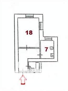 1-к квартира, вторичка, 38м2, 1/12 этаж