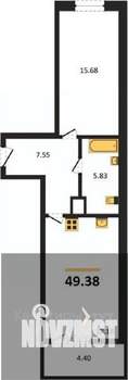 1-к квартира, вторичка, 49м2, 5/18 этаж