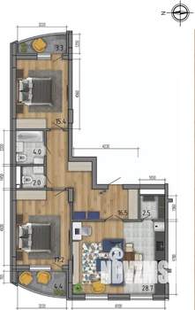 3-к квартира, вторичка, 90м2, 12/18 этаж