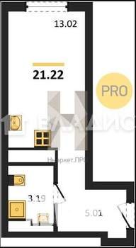 Студия квартира, вторичка, 21м2, 3/27 этаж