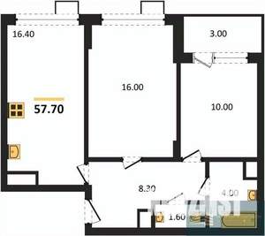 2-к квартира, вторичка, 58м2, 2/13 этаж