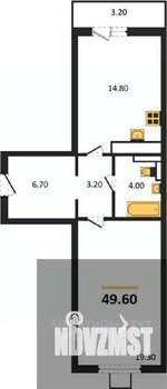 1-к квартира, вторичка, 50м2, 17/19 этаж