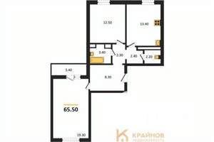 2-к квартира, вторичка, 66м2, 6/17 этаж