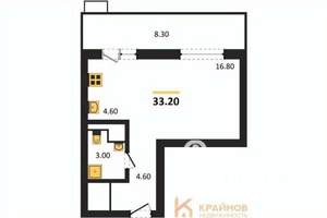 Студия квартира, строящийся дом, 33м2, 6/15 этаж