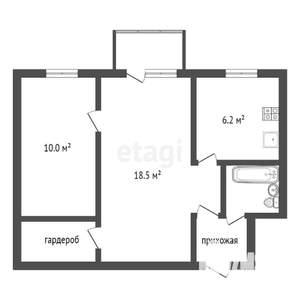2-к квартира, вторичка, 46м2, 5/5 этаж