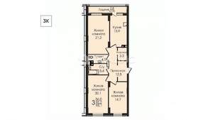 3-к квартира, вторичка, 97м2, 13/25 этаж