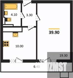 1-к квартира, вторичка, 40м2, 6/19 этаж