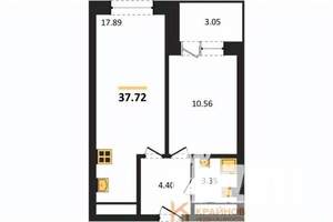 1-к квартира, вторичка, 38м2, 9/28 этаж