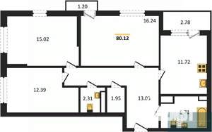 3-к квартира, вторичка, 80м2, 9/18 этаж