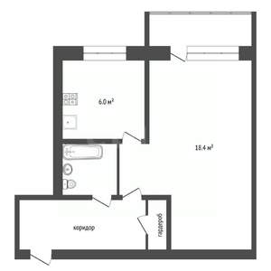 1-к квартира, вторичка, 33м2, 4/5 этаж