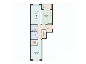 2-к квартира, вторичка, 71м2, 2/14 этаж