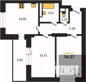 2-к квартира, вторичка, 54м2, 12/28 этаж