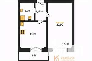 1-к квартира, вторичка, 37м2, 8/15 этаж