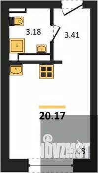 Студия квартира, вторичка, 20м2, 14/28 этаж