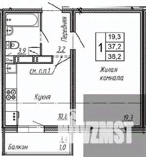 1-к квартира, вторичка, 38м2, 11/17 этаж