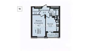 1-к квартира, вторичка, 40м2, 25/25 этаж