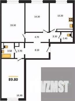 3-к квартира, вторичка, 90м2, 1/17 этаж