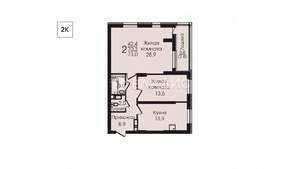 2-к квартира, вторичка, 73м2, 14/25 этаж