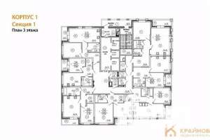 1-к квартира, строящийся дом, 40м2, 3/25 этаж