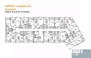 2-к квартира, вторичка, 56м2, 2/13 этаж