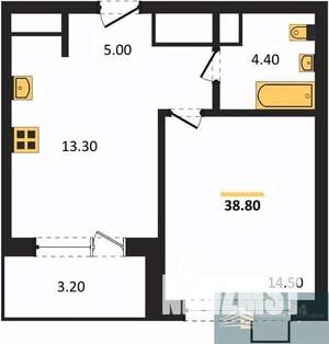 1-к квартира, вторичка, 39м2, 2/13 этаж