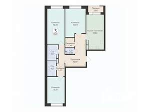 3-к квартира, вторичка, 99м2, 9/12 этаж