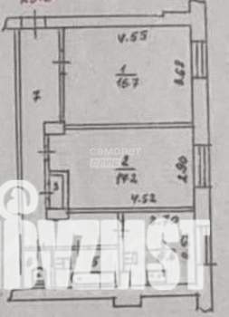 2-к квартира, вторичка, 57м2, 1/4 этаж