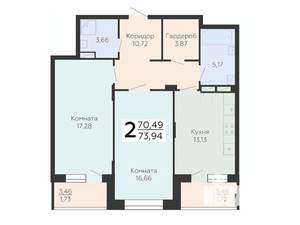 2-к квартира, вторичка, 74м2, 5/23 этаж