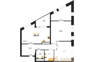 2-к квартира, сданный дом, 78м2, 3/21 этаж