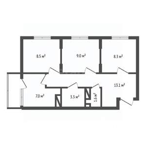 3-к квартира, вторичка, 51м2, 12/17 этаж