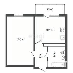 1-к квартира, вторичка, 38м2, 9/17 этаж