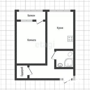 1-к квартира, вторичка, 40м2, 15/17 этаж